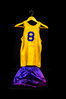 #8 Boy's Medium Purple and Gold Post Basketball Uniform Set