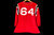 #64 Red 3/4 Sleeve Knit Football Jersey