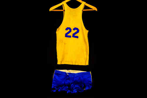 #22 Boys' Blue and Gold Post Basketball Uniform Set