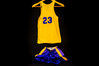 #23 Boys' Large Blue and Gold Post Basketball Uniform Set