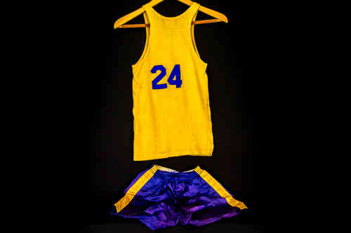 #24 Boys' Large Blue and Gold Post Basketball Uniform Set