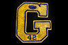 White and Blue "G" #42 Football Letter Patch