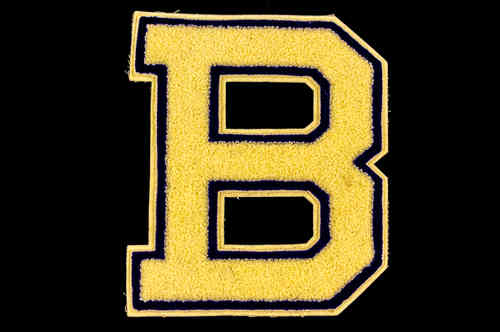 White and Blue "B" Patch
