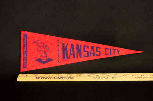 1950's Bazooka Pennant Kansas City Athletics 14"