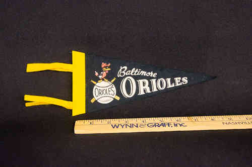 1960's Mini Pennant Baltimore Orioles Black 8.5"
