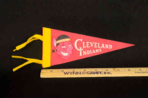 1960's Mini Pennant Cleveland Indians 8.5" Red
