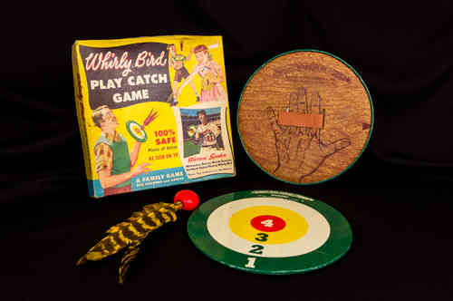 Whirly Bird Play Catch Game in Box with Milwauke Braves Warren Spahn