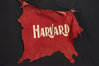 Large Turn of the Century Harvard Crimson Red Leather Hide Wall Hanging