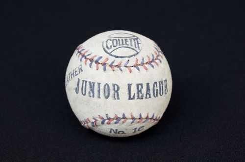 Beautiful Early Unused Red and Blue Seams Collette #1C Junior League Baseball